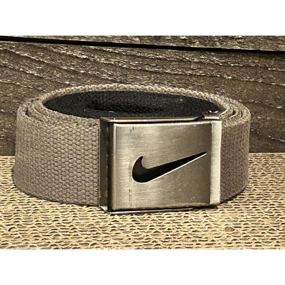 Nike Golf Men's Web Belt One Size Fits Most Tan & Black Logo Interchangeable